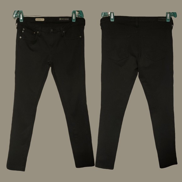 AG Adriano Goldschmied The Legging Super Skinny Fit Pants Size 29R Black Stretch - Picture 1 of 7